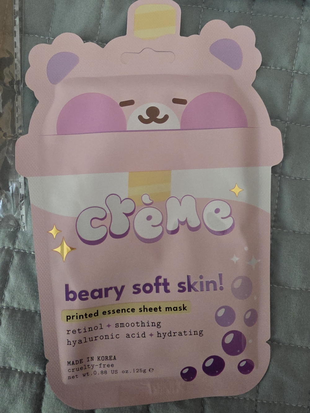 Crème Beary Soft Skin Pink Sheet Mask – Hydrating Essence Mask
